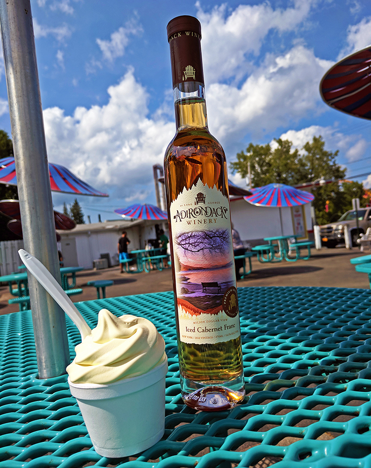 Iced Cabernet Franc with vanilla ice cream